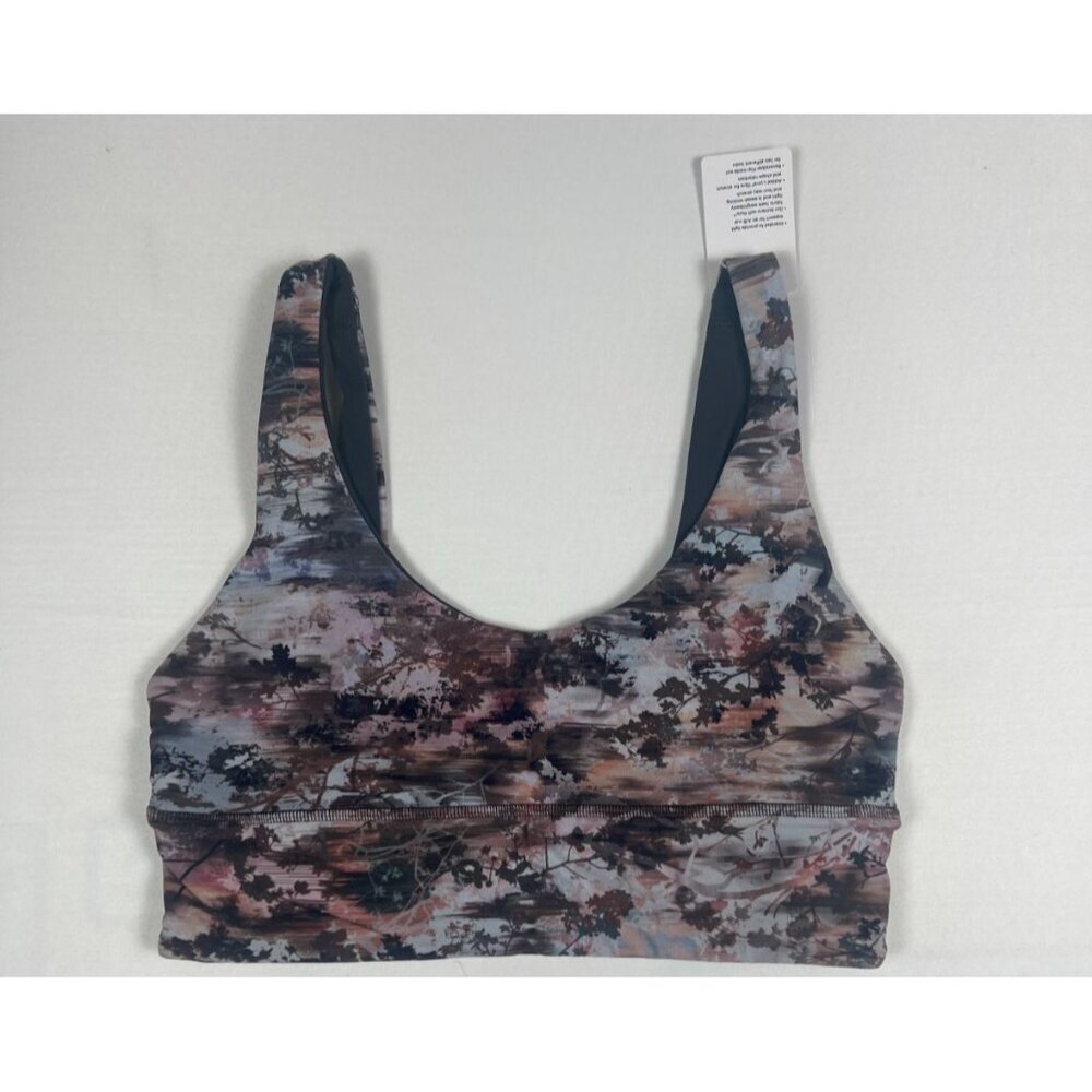 Lululemon Women 8 Align Reversible Bra A/B Nulu Multi Gray Pink Abstract NWT